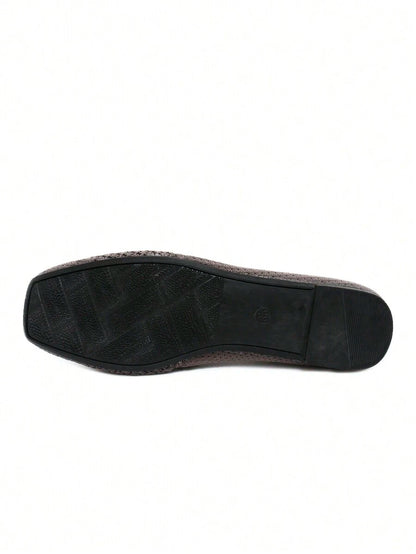 Women's Everyday Knitted Loafers – Comfortable Breathable Square Toe Flats