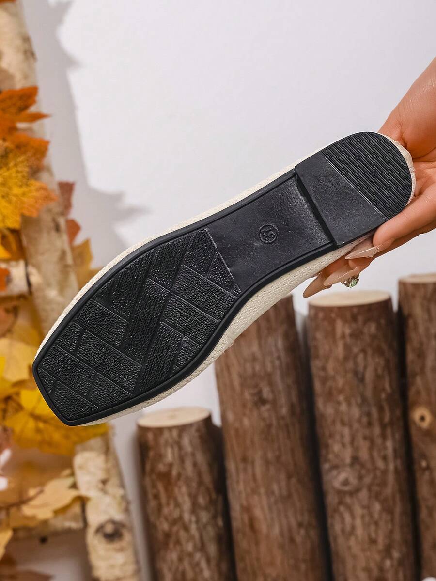 Women's Everyday Knitted Loafers – Comfortable Breathable Square Toe Flats