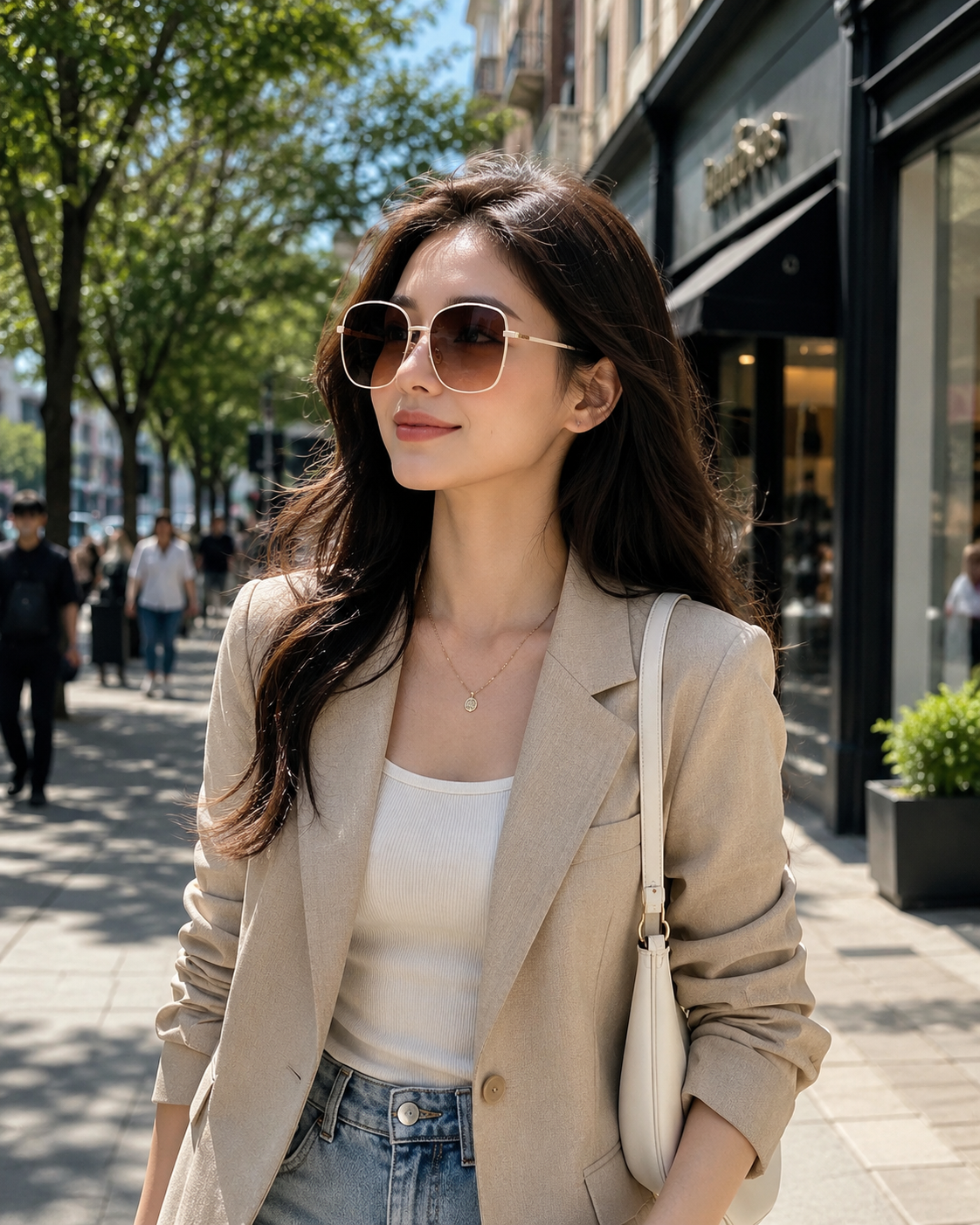 Women's Fashion Metal Large Frame Fade Light Driving Sunglasses