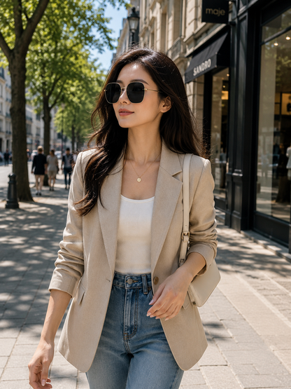 Women's Fashion Metal Large Frame Fade Light Driving Sunglasses