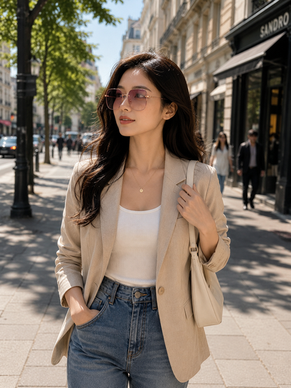 Women's Fashion Metal Large Frame Fade Light Driving Sunglasses
