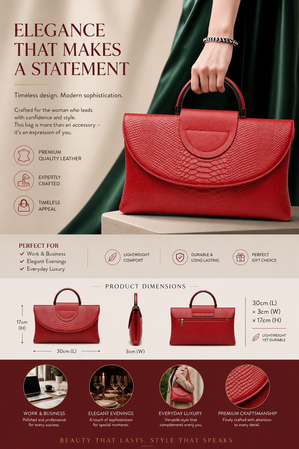Handbags Leather Clutch Bag for Women