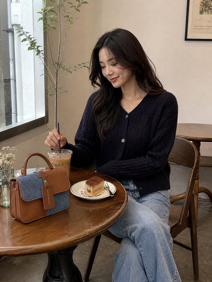 Color Spliced Ladies Girls Crossbody Bag