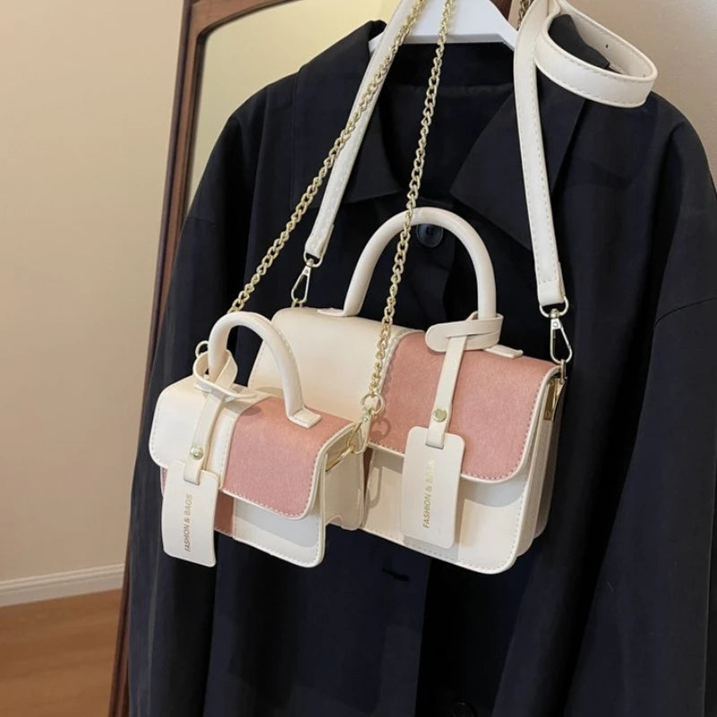 Color Spliced Ladies Girls Crossbody Bag