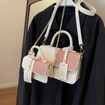 Color Spliced Ladies Girls Crossbody Bag