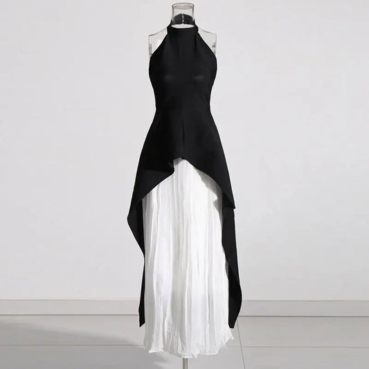 Mariella Aubert Elegant Halter Top & Pleated Skirt Set for Women