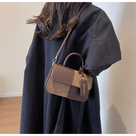 Color Spliced Ladies Girls Crossbody Bag