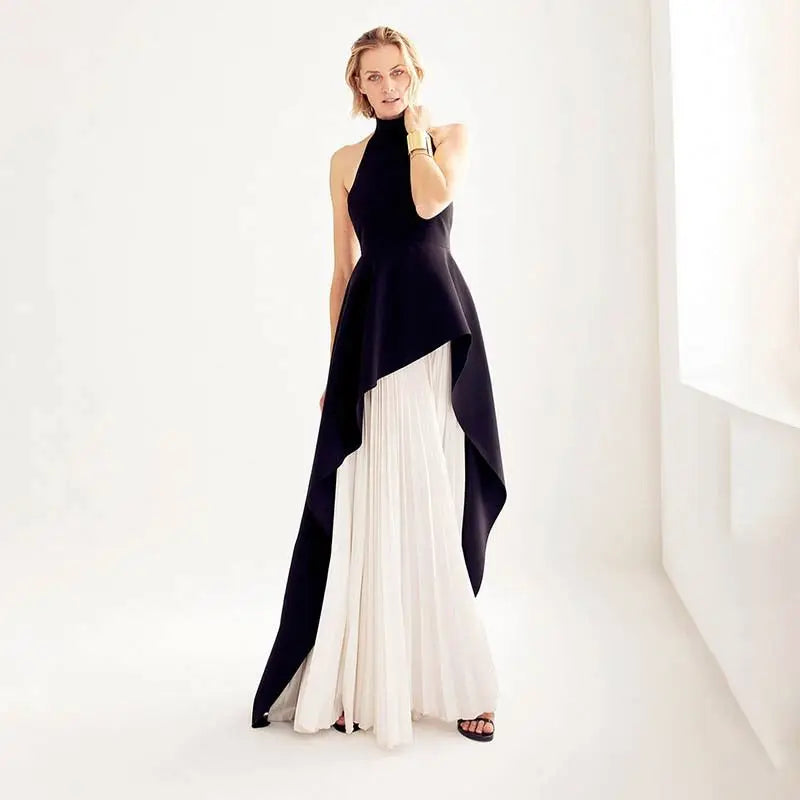 Mariella Aubert Elegant Halter Top & Pleated Skirt Set for Women