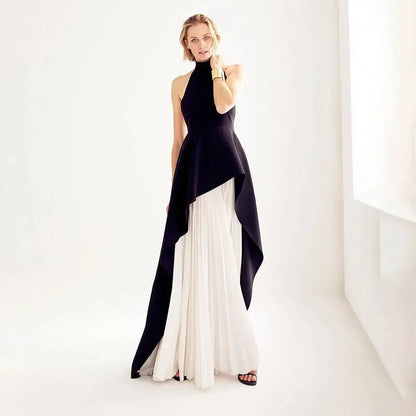 Mariella Aubert Elegant Halter Top & Pleated Skirt Set for Women