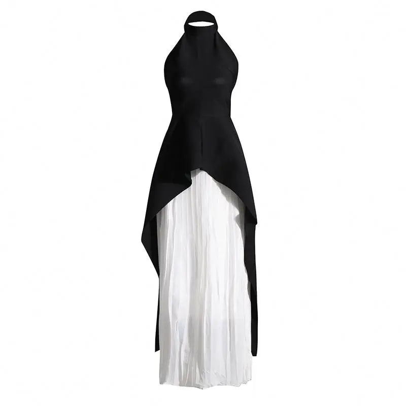 Mariella Aubert Elegant Halter Top & Pleated Skirt Set for Women