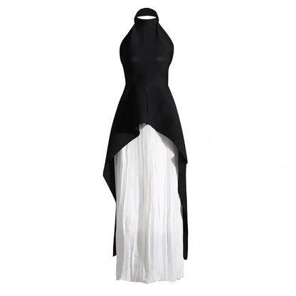 Mariella Aubert Elegant Halter Top & Pleated Skirt Set for Women