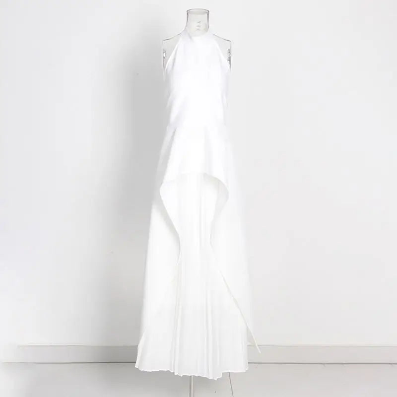 Mariella Aubert Elegant Halter Top & Pleated Skirt Set for Women