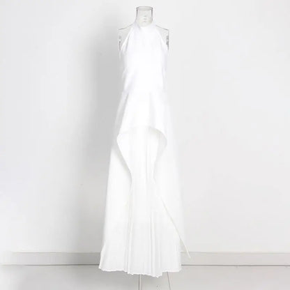 Mariella Aubert Elegant Halter Top & Pleated Skirt Set for Women