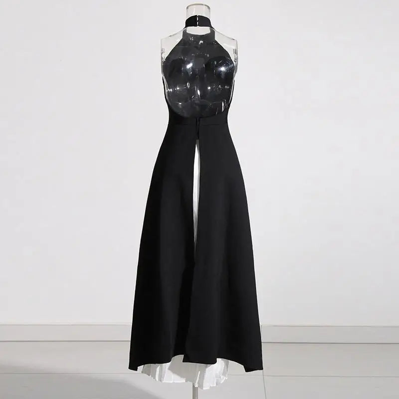 Mariella Aubert Elegant Halter Top & Pleated Skirt Set for Women